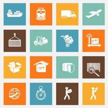 Logistic services pictograms collection Illustrazione stock