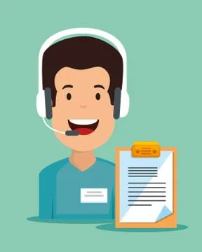 Logistic services with support agent Illustrazione stock