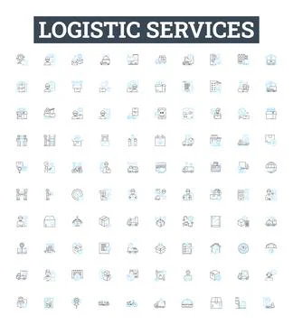Logistic services vector line icons set. Logistics, Services, Delivery, Shipping Stock Illustration