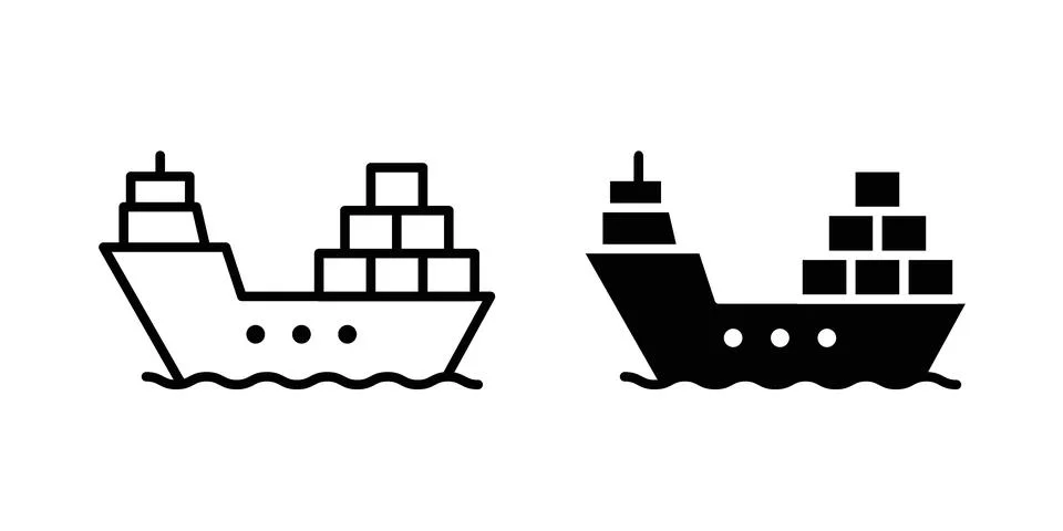 Logistic Ship icon design. Simple Vector illustrations.. Stock Illustration