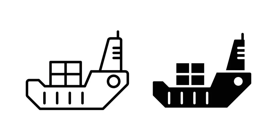 Logistic ship icon design. Simple Vector illustrations.. Stock Illustration