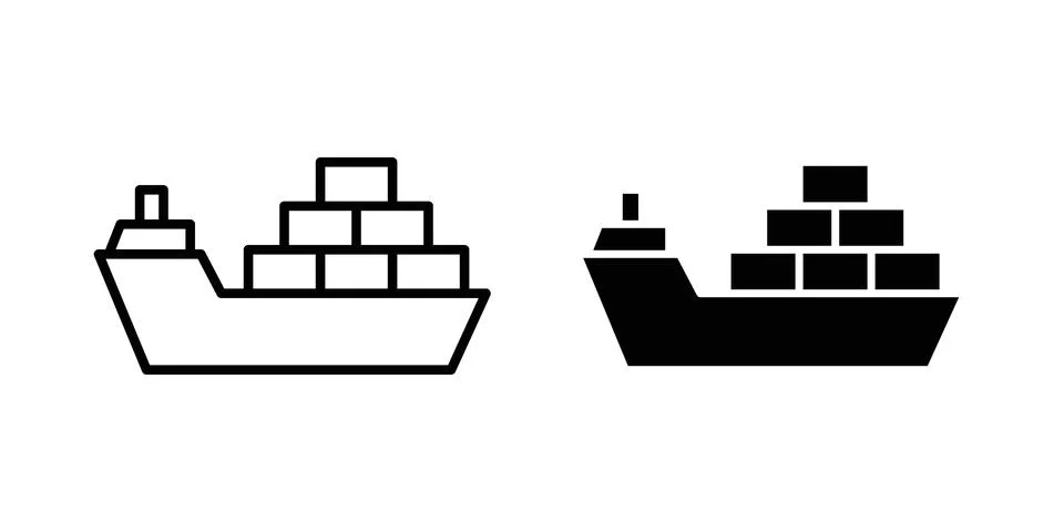Logistic ship icon set, collection of vector icons Stock Illustration
