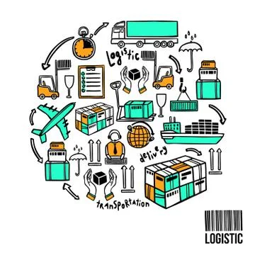 Logistic Sketch Concept Stock Illustration