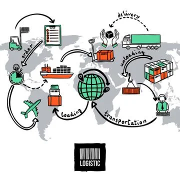 Logistic Sketch Concept Stock Illustration