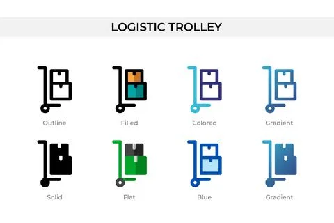 Logistic Trolley icon in different style. Logistic Trolley vector icons des.. Stock Illustration