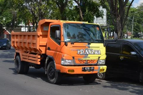 Logistic truck in the road in west java Indonesia Stock Photos