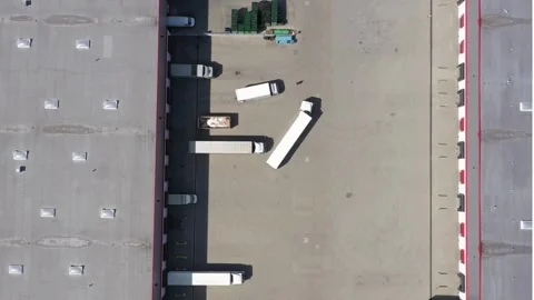 Logistic Warehouse aerial view Stock Footage 270495269