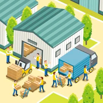 Logistic working process Stock Illustration