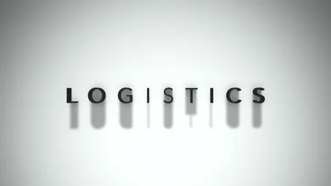 Logistics 3D title animation matte black text on a white background Stock Footage 300718244