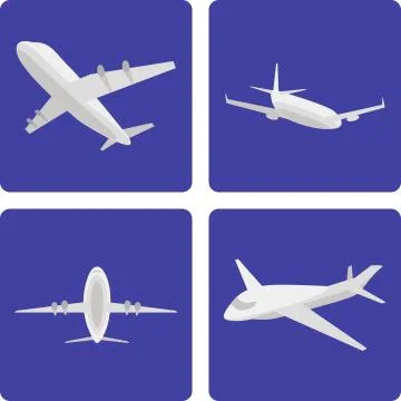 Logistics aircraft set Stock Illustration