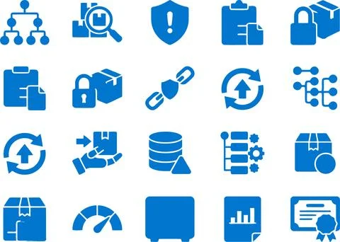 Logistics and Data Management Icons Set Representing Supply Chain Operations イラスト素材