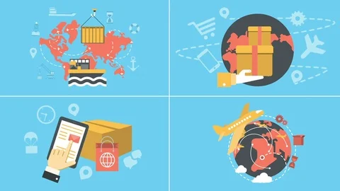 Logistics and delivery animated concepts 库存影片 72711070