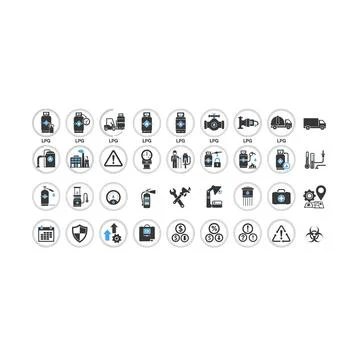 Logistics and delivery icon set - flat line design transportation service Stock Illustration