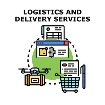 Logistics and delivery services concept illustrating modern distribution Stock Illustration