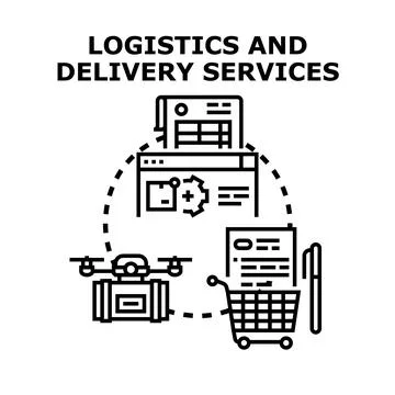 Logistics and delivery services concept illustrating modern distribution Stock Illustration