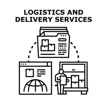 Logistics and global delivery services providing distribution Illustrazione stock