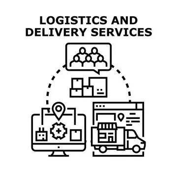 Logistics and global delivery services concept illustration Stockillustratie