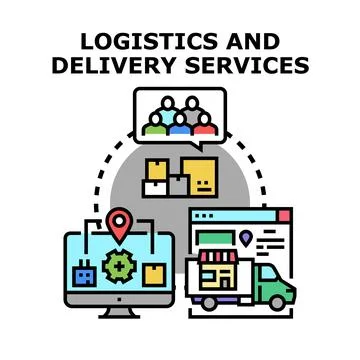 Logistics and global delivery services concept illustration Stockillustratie