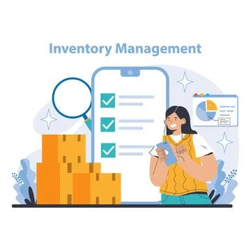 Logistics and Inventory Management concept. Flat vector illustration. Stock Illustration