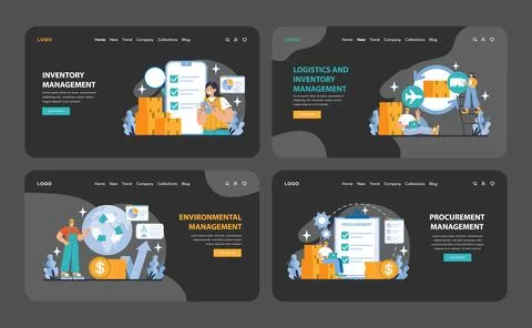 Logistics and Inventory Management concept. Flat vector illustration. Stock Illustration