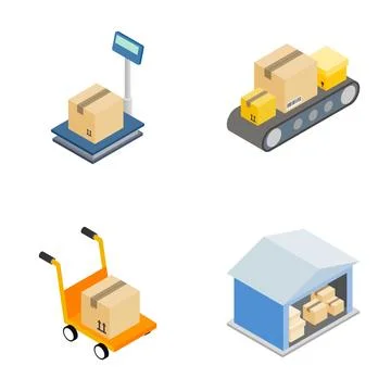 Logistics and shipping operations with isometric icons Illustrazione stock