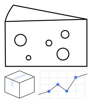 Logistics and Supply Chain Efficiency with Cheese, Packaging, and Growth Gr.. Stockillustratie