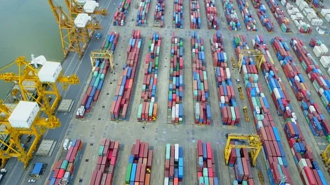 Logistics and transportation of container cargo freight ship in shipyard 스톡 동영상 98437374