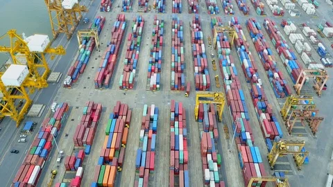 Logistics and transportation of container cargo freight ship in shipyard Stock-Footage 98437657