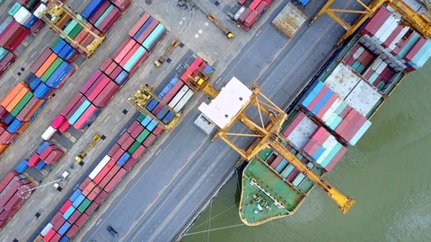 Logistics and transportation of container cargo freight ship in shipyard Stock-Footage 98448208