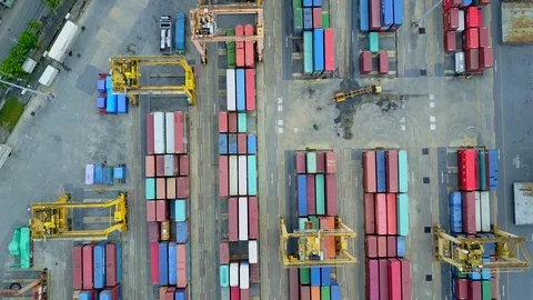 Logistics and transportation of container cargo freight ship in shipyard 스톡 동영상 98448914