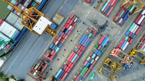 Logistics and transportation of container cargo freight ship in shipyard Stock-Footage 98448920