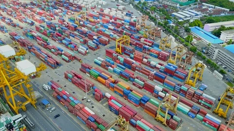 Logistics and transportation of container cargo freight ship in shipyard Stock-Footage 98453629