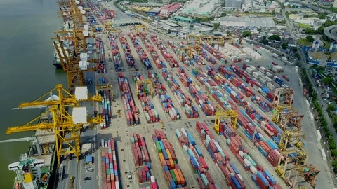 Logistics and transportation of container cargo freight ship in shipyard 스톡 동영상 98466441