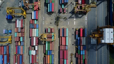 Logistics and transportation of container cargo freight ship in shipyard 스톡 동영상 98467546