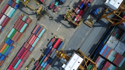 Logistics and transportation of container cargo freight ship in shipyard Stock-Footage 98467671