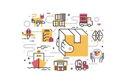 Logistics and transportation Stock Illustration