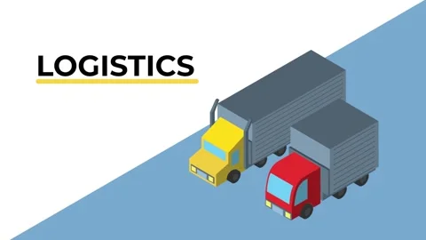 Logistics and transportation solutions with dynamic animation of semi truck.. Stock Footage 334263594
