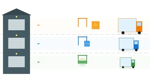 Logistics and Warehouse Distribution Process Infographic Diagram Stock Footage 333276546