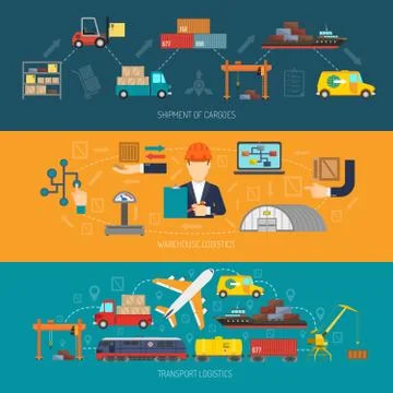 Logistics Banner Horizontal Illustrazione stock