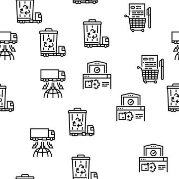 Logistics Business Vector Seamless Pattern Illustrazione stock