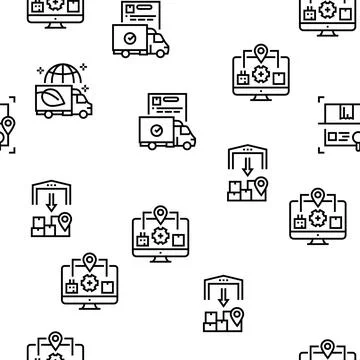 Logistics Business Vector Seamless Pattern Stock Illustration