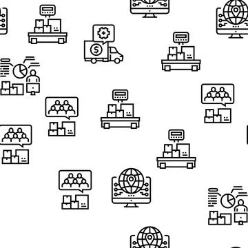 Logistics Business Vector Seamless Pattern Illustrazione stock