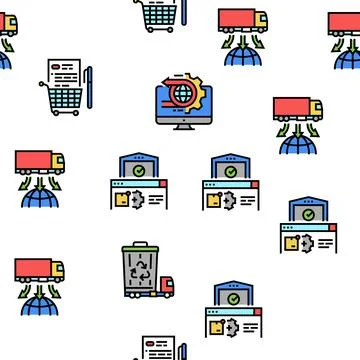 Logistics Business Vector Seamless Pattern Stock Illustration
