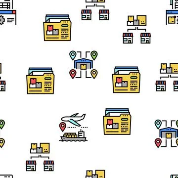 Logistics Business Vector Seamless Pattern Illustrazione stock
