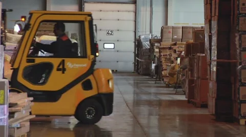 Logistics car. Warehouse Stock Footage 7730551