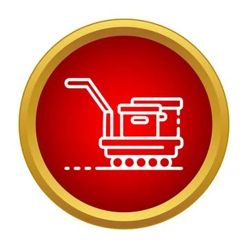 Logistics cart transporting boxes in supply chain icon Illustrazione stock