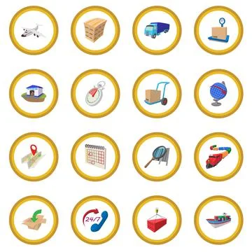 Logistics cartoon icon circle Illustrazione stock