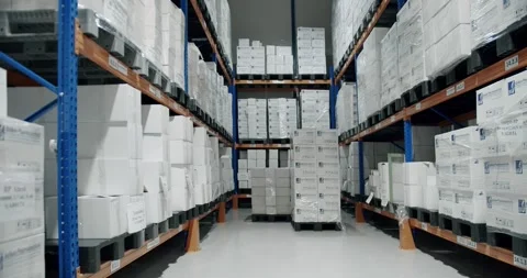 Logistics center interior full of racks ... | Stock Video | Pond5