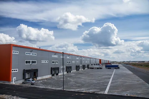 Logistics Center Work and Trucks 動画素材 38481686