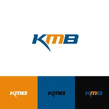 Logistics Company Logo Vector With Arrow and initials KMB Stock Illustration